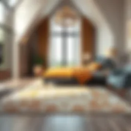 Luxurious bedroom area rug enhancing the decor