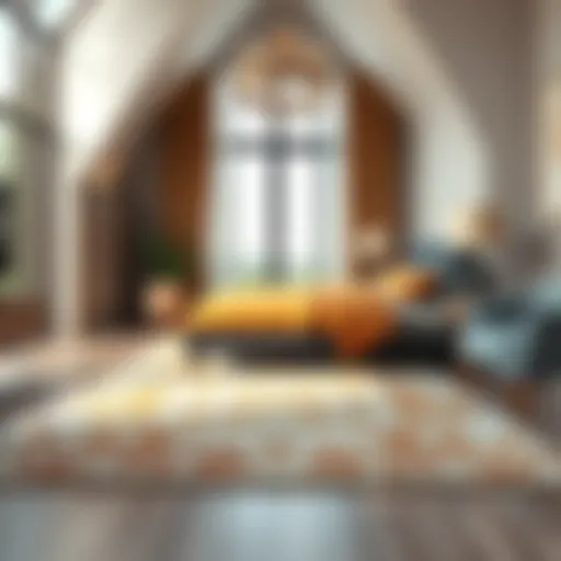 Luxurious bedroom area rug enhancing the decor