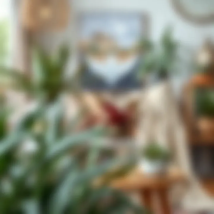 Artistic arrangement of plants in a Boho setting