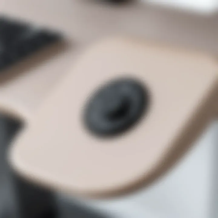 Close-up of a lift-standing desk control panel with settings