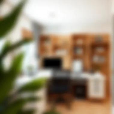 Enhanced productivity with desktop partition panels in a home office