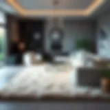 Luxurious plush area rug enhancing living room decor