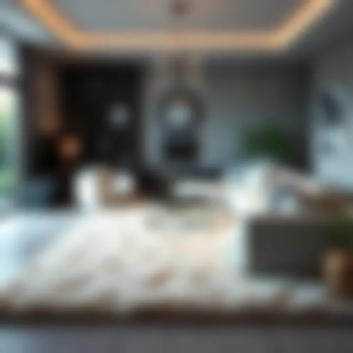 Luxurious plush area rug enhancing living room decor