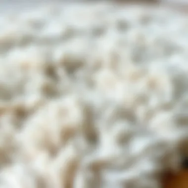 Close-up of soft texture of an extra large plush rug