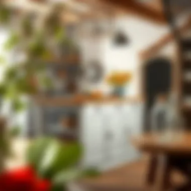 Charming farmhouse kitchen island surrounded by rustic elements