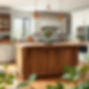 Elegant farmhouse kitchen island featuring reclaimed wood