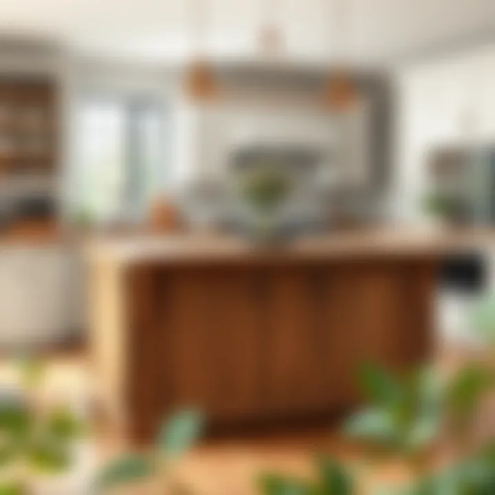 Elegant farmhouse kitchen island featuring reclaimed wood