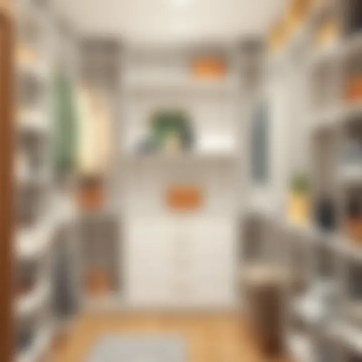 Functional closet shelving maximizing storage space