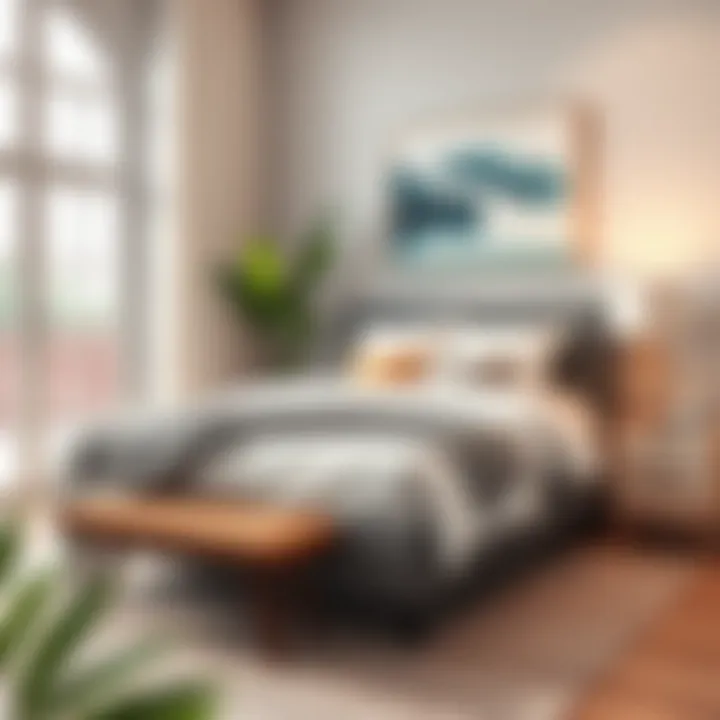 Cozy Living Space Featuring Stylish Full-Size Bed Bundle Stylish full-size bed bundle in a cozy living space