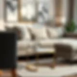 Contemporary small side table in a modern living room setting