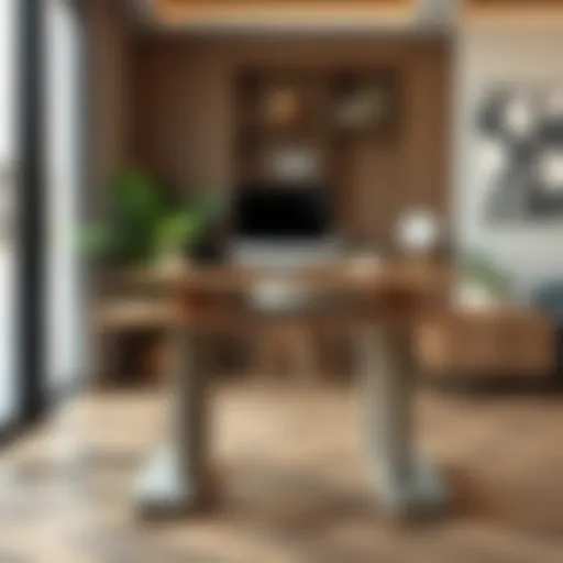 Elegant Standing Desk with Integrated Power Outlets Elegant standing desk with integrated power outlets