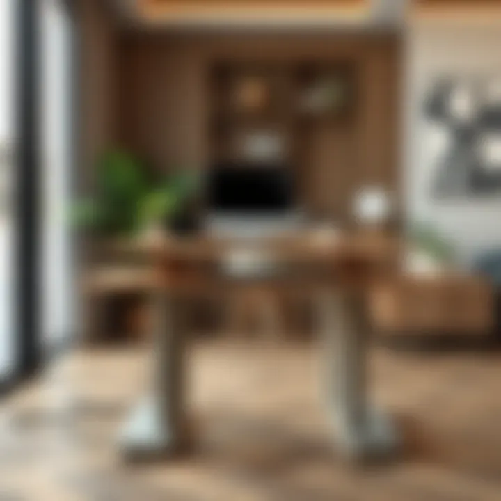 Elegant Standing Desk with Integrated Power Outlets Elegant standing desk with integrated power outlets