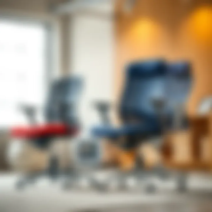 Comparison of different task chairs with adjustable features