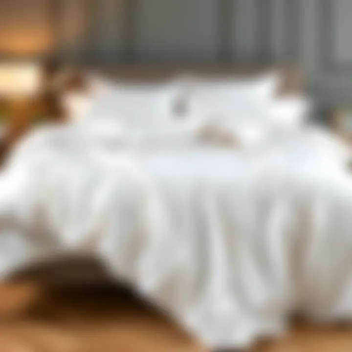 Elegant White Duvet Cover on a Styled Bed Elegant white duvet cover draped over a beautifully styled bed