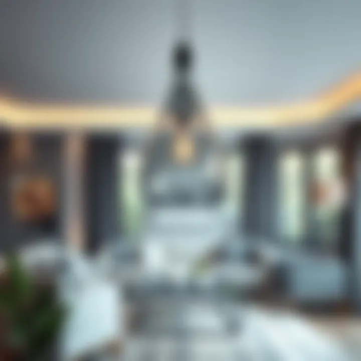 Gray Glass Pendant Light in Cozy Living Room Gray glass pendant light creating an ambient atmosphere in a cozy living room