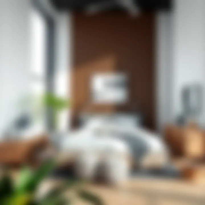 Stylish modern bedroom furniture arrangement emphasizing design