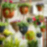 Varieties of Outdoor Hanging Planters Diverse outdoor hanging planters showcasing unique designs