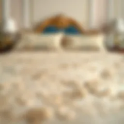 Luxurious king size topper cover showcasing intricate fabric patterns
