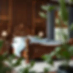 Elegant king wood bed with intricate carvings