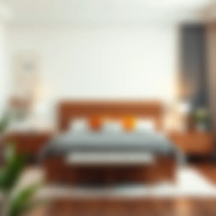 Stylish Bedroom with King Wood Bed King wood bed in a beautifully styled bedroom