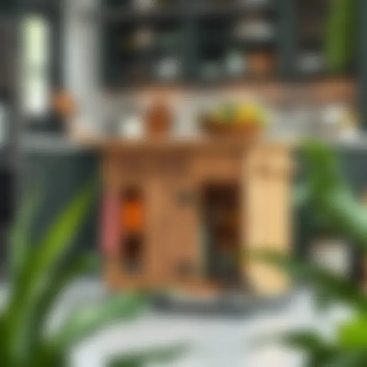 Sustainable Kitchen Island Cart from Recycled Materials Sustainable kitchen island cart made from recycled materials