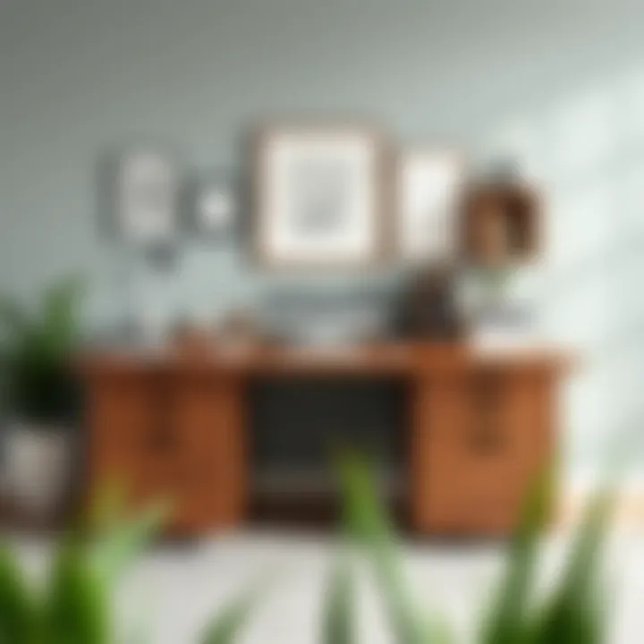 Stylish large table desk with organized workspace accessories