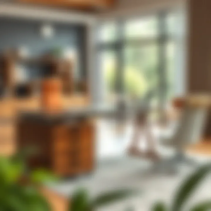 Variety of design styles for large desks showcased in an interior