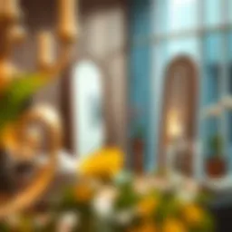 Elegant large wood standing mirror enhancing a modern living room.