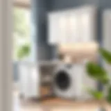 Elegant laundry work bench design with integrated storage solutions