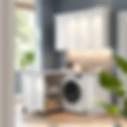 Elegant laundry work bench design with integrated storage solutions