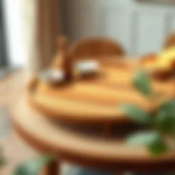 A beautifully crafted wooden lazy Susan showcasing its smooth rotation mechanism