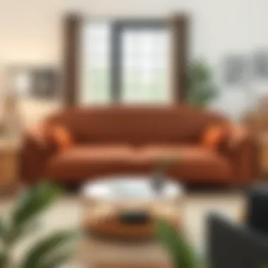 Stylish Leather Sofa Cover in a Contemporary Setting Elegant leather sofa cover showcasing a modern living room