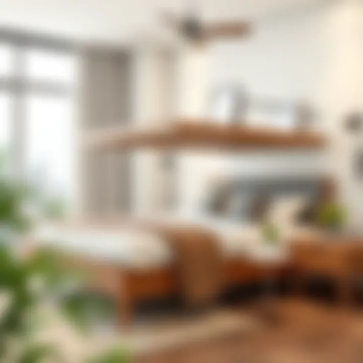 Elegant low loft full size bed showcasing space-saving design