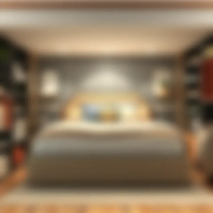 Creative organization ideas under low loft full size bed