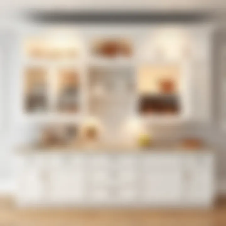 Functional white cabinet with various storage options