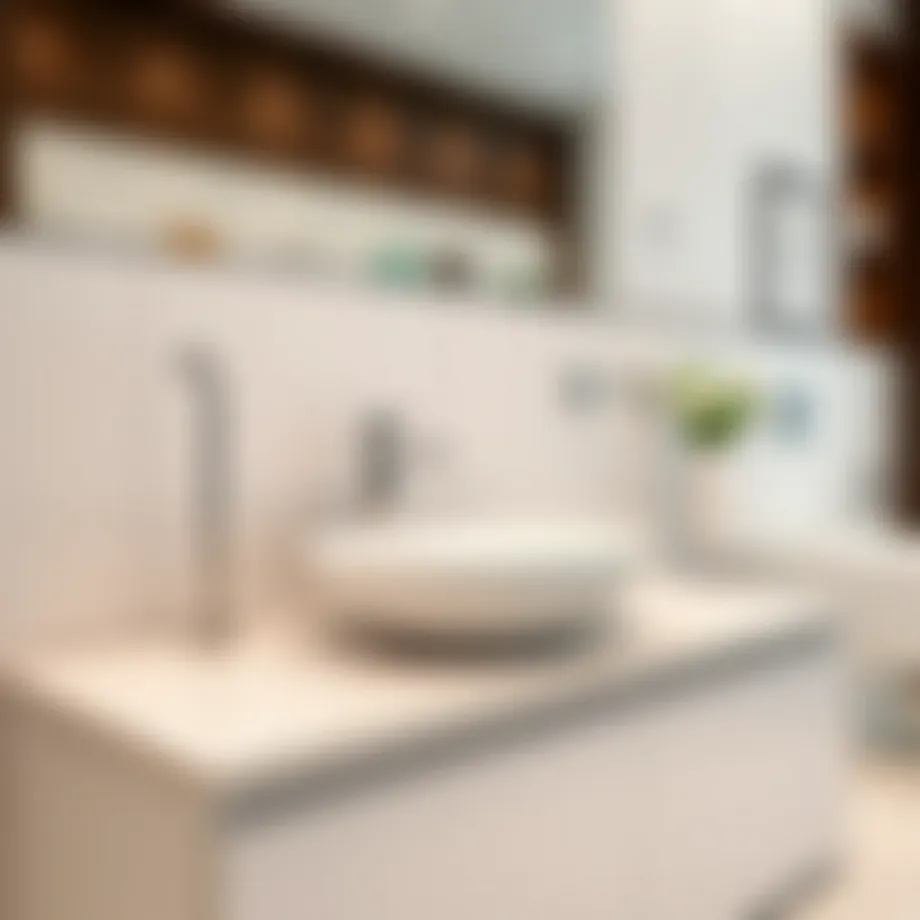 Elegant bathroom counter featuring a modern vessel sink