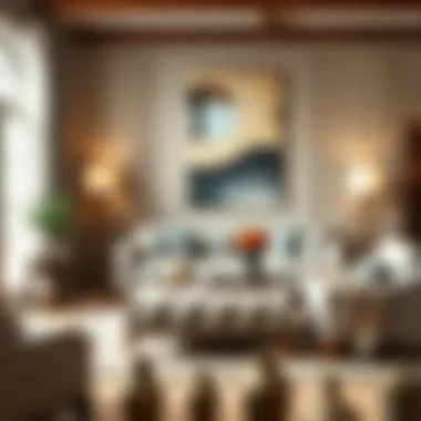 Elegant living space enhanced by a stylish ottoman