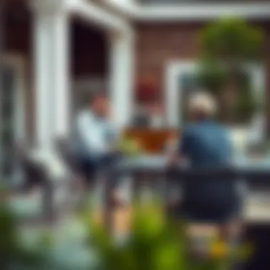 A negotiation setting between buyer and seller for outdoor items