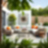 Stylish patio couch set in contemporary design