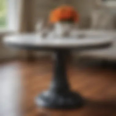 Elegant Pedestal Table Base Design Elegant pedestal table base with a marble top highlighting structural design