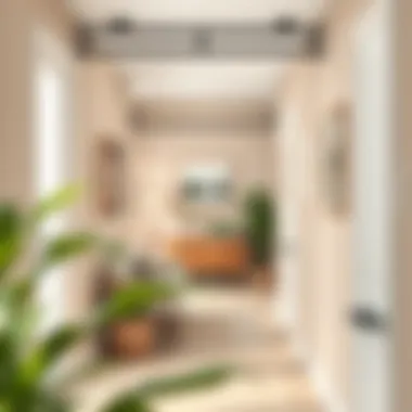 User-friendly installation of a picture hanging system in a cozy hallway