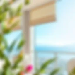 Elegant roller blinds enhancing a balcony view
