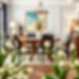 Elegant round dining set in a stylish modern interior