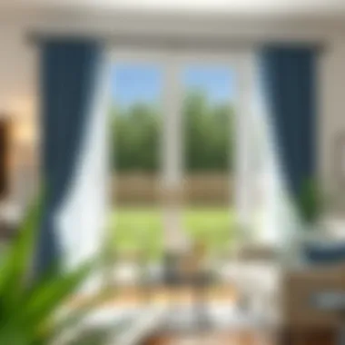 Sidelight Panel Curtains Installation in Home Installation of sidelight panel curtains in a residential setting