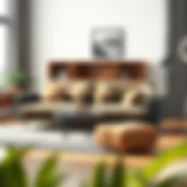 Modern Futon Design Elegant futon in a modern living room setting