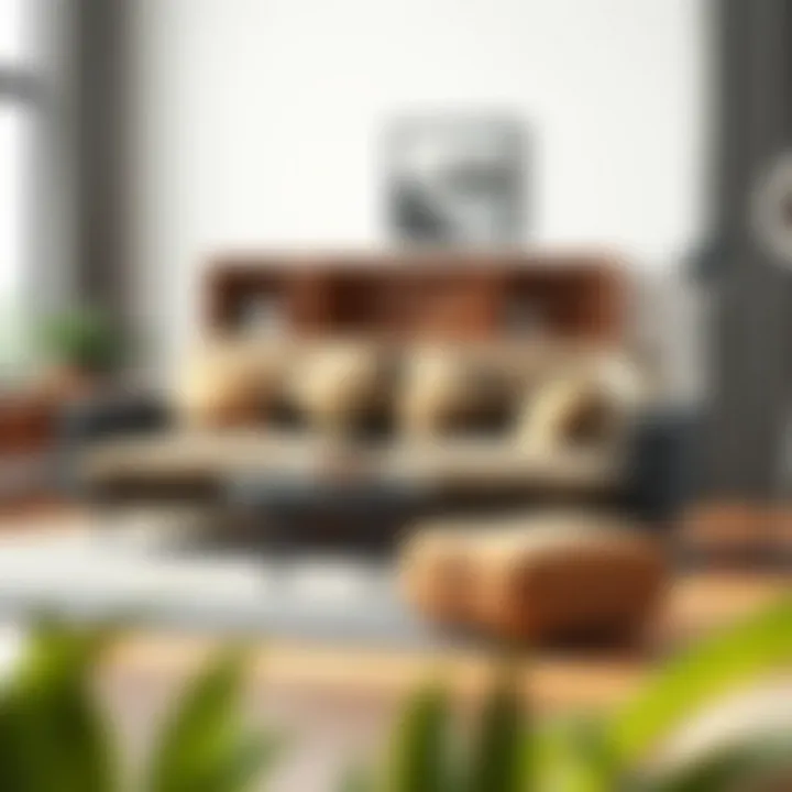 Modern Futon Design Elegant futon in a modern living room setting