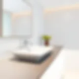 Elegant solid surface bathroom countertop with modern sink