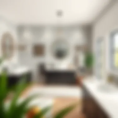 Stylish bathroom showcasing various solid surface countertop options