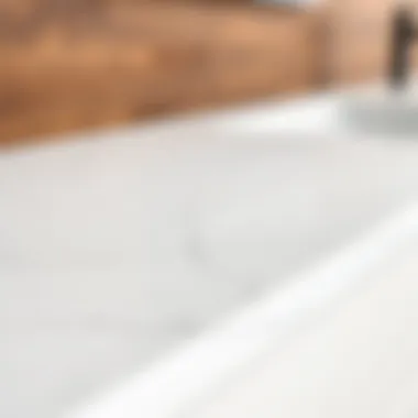 Close-up of solid surface texture and finish