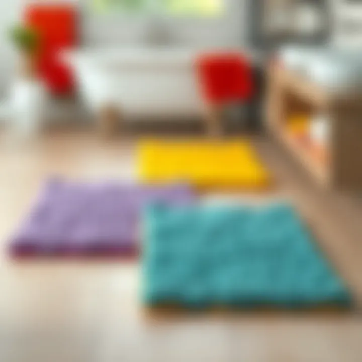 Colorful and vibrant Sonoma bath mats displayed on a stylish bathroom floor